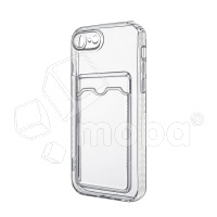 Чехол-накладка для iPhone 7/8/SE (2020)/SE (2022) (с защитой камеры, карманом для карт, прозрачный)