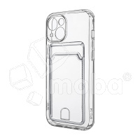 Чехол-накладка для iPhone 13 mini (с защитой камеры, карманом для карт, прозрачный)