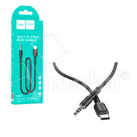 Кабель AUX "3,5 мм" Jack - Type-C Hoco UPA-17 (оплетка нейлон) Черный