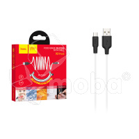 Кабель USB - MicroUSB Hoco X21 Plus (2.4A, силикон, термостойкий) Белый