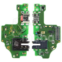 Шлейф для Huawei Honor 8X (JSN-L21) плата на системный разъем/разъем гарнитуры/микрофон - Премиум