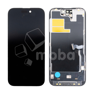 Дисплей для iPhone 14 Pro (A2891) в сборе с тачскрином Черный - (Soft OLED, Full HD, 120 Гц) (с верификацией = с привязкой без ошибки)