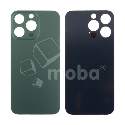 Задняя крышка для iPhone 13 Pro (A2640) Зеленый (стекло, узкий вырез под камеру, логотип) - Премиум