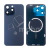 Задняя крышка для iPhone 15 Pro Max (A3106) в сборе со стеклом камеры Синий (стекло, монолит, MagSafe, логотип) - Премиум