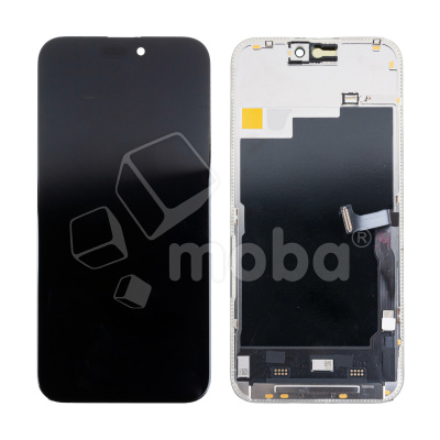 Дисплей для iPhone 15 Pro Max (A3106) в сборе с тачскрином Черный - (Soft OLED, Full HD, 120 Гц) (с верификацией = с привязкой без ошибки)