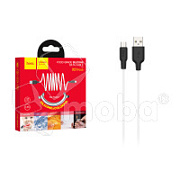 Кабель USB - MicroUSB Hoco X21 Plus (2.4A, силикон, термостойкий) Белый