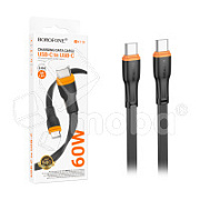 Кабель Type-C - Type-C Borofone BX118 (3A, 60W, плоский) Черный