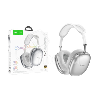 Беспроводные наушники Bluetooth Hoco W55 Plus (накладные, активное шумоподавление) Серебро
